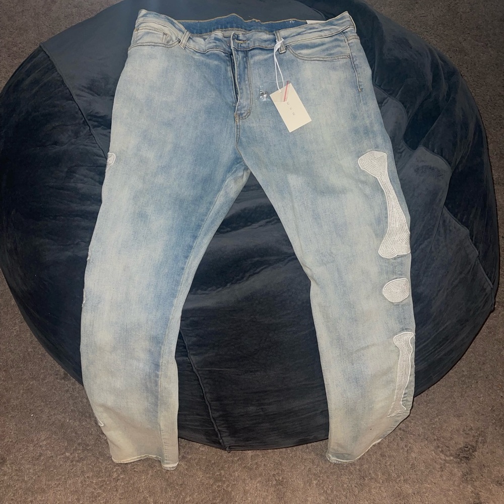 MNML Stretch Skeleton Denim, Light Blue size 38x32